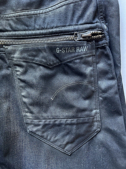 G-STAR RAW - ARC ZIP 3D Loose Tapered. Mens 32x32 Black Waxed Denim Motorcycle