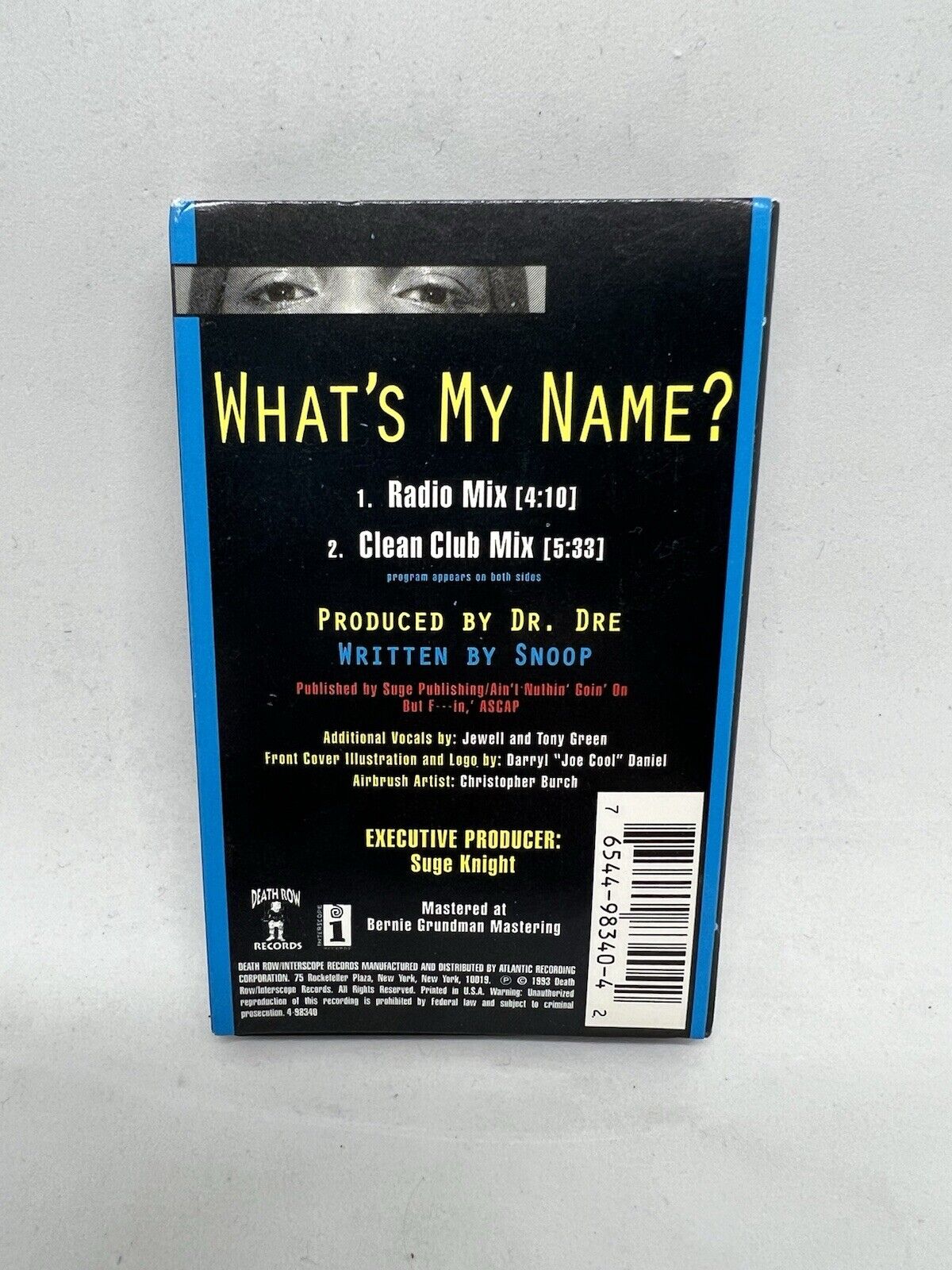 Snoop Doggy Dog What's My Name? Cassette Tape Single Death Row Records 1993