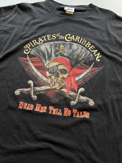 Y2K Disneyland Resort Pirates of the Caribbean T-shirt Dead Men Tell No Tales