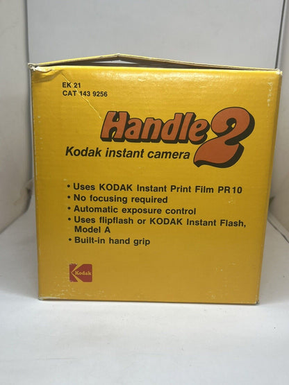 Vintage Eastman Kodak Handle 2 instant camera 143-9256 film PR10 w/booklet 1979