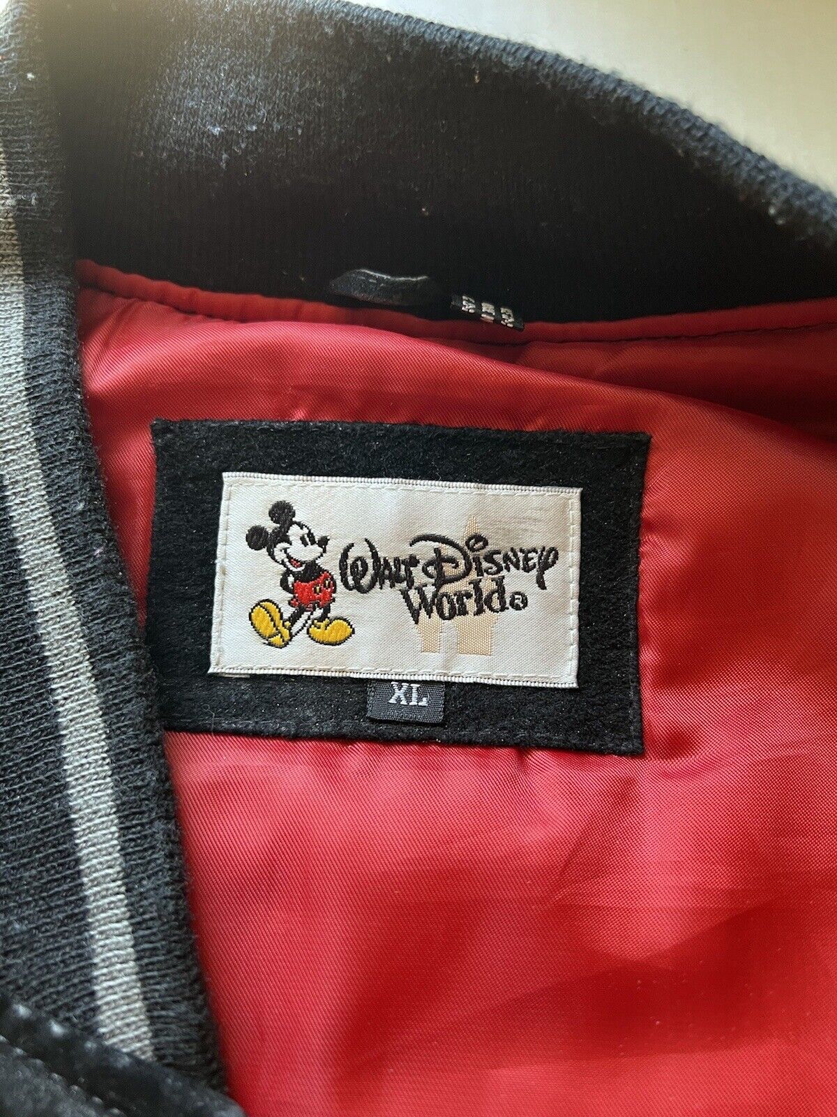 Y2K Disney World Cast Member Sorcerer Mickey Suede Letterman XL Jacket Disneyana