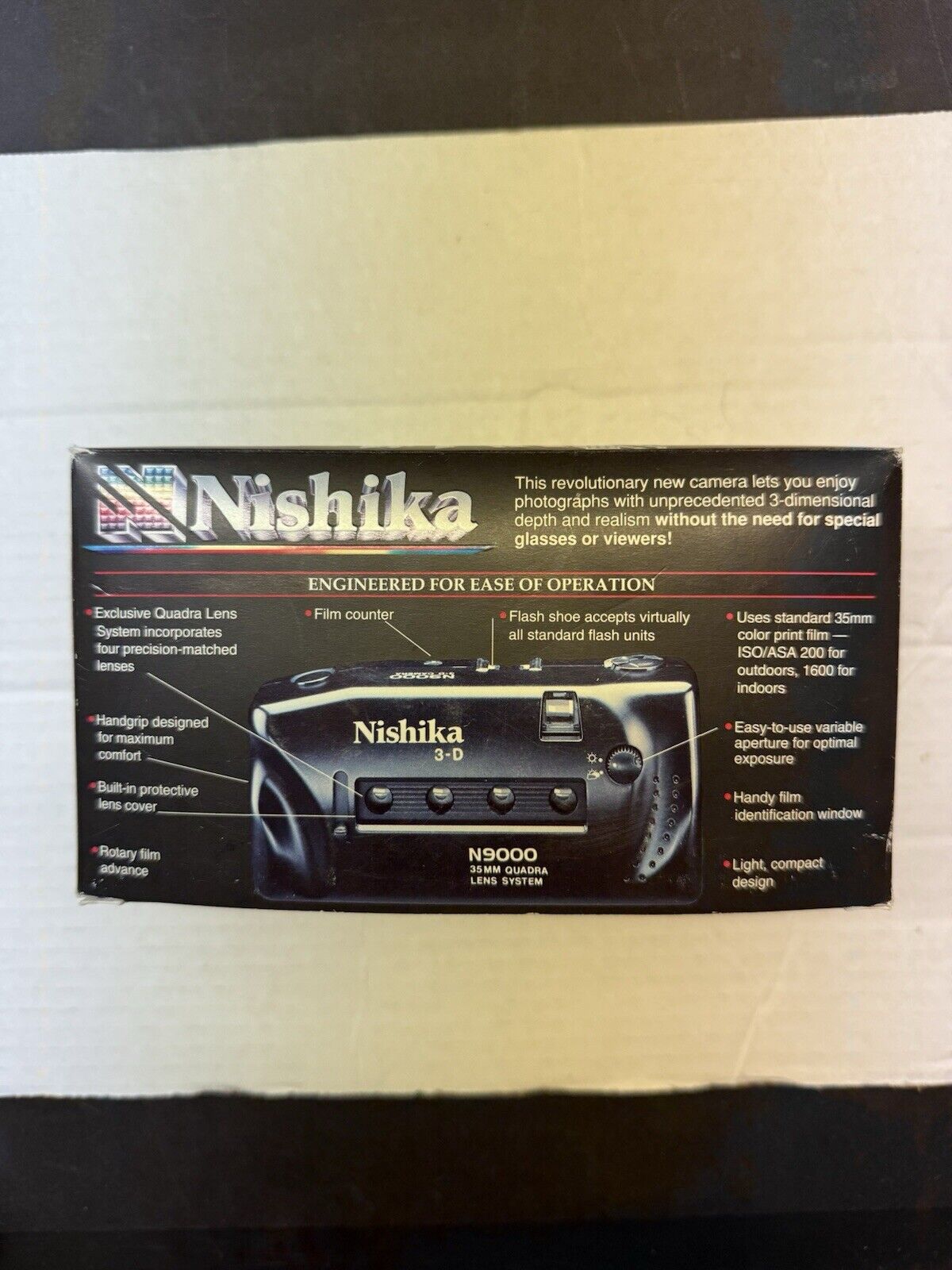 Nishika N9000 3D Quadra Lens System 35mm 3 D Camera Complete New Open Box