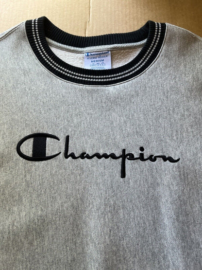 Vintage Champion Reverse Weave Sweatshirt Mens M Gray. Great Fit. Soft Embroider