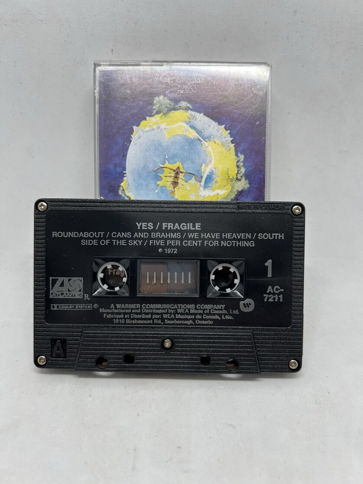 RARE Yes Fragile 1972 Atlantic AC - 7211  Made In USA Cassette Tape Rock Music