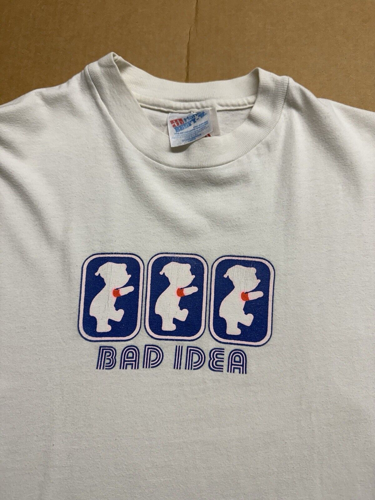 Vintage 90s Human Skateboards “Bad Idea” Skate Logo Rare Red Armband LA Shirt L