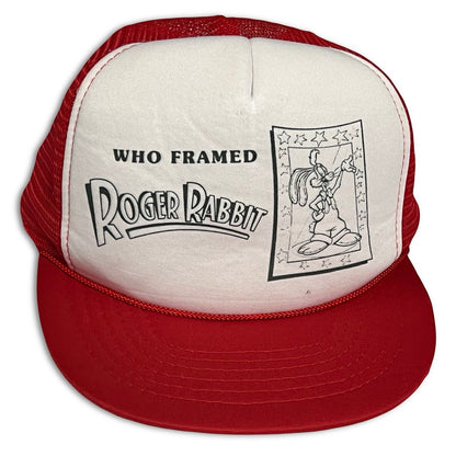 Vintage Roger Rabbit Who Framed? Red Trucker Hat Snapback Disney Headmost