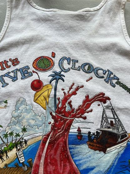 “It’s 5 O’ Clock Somewhere” Margaritaville Mens Orlando Large Tank Top Buffet FL