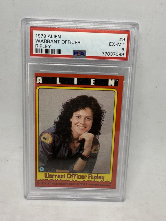 PSA 6 1979 Topps Alien Warrant Officer Ripley Card #9 Sigourney Weaver RC Rookie