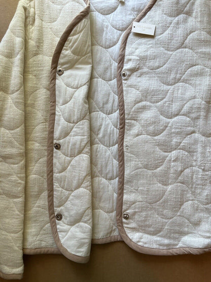 World Market Cream Quilted Button Up Jacket Womens One Size. Fall Collection.