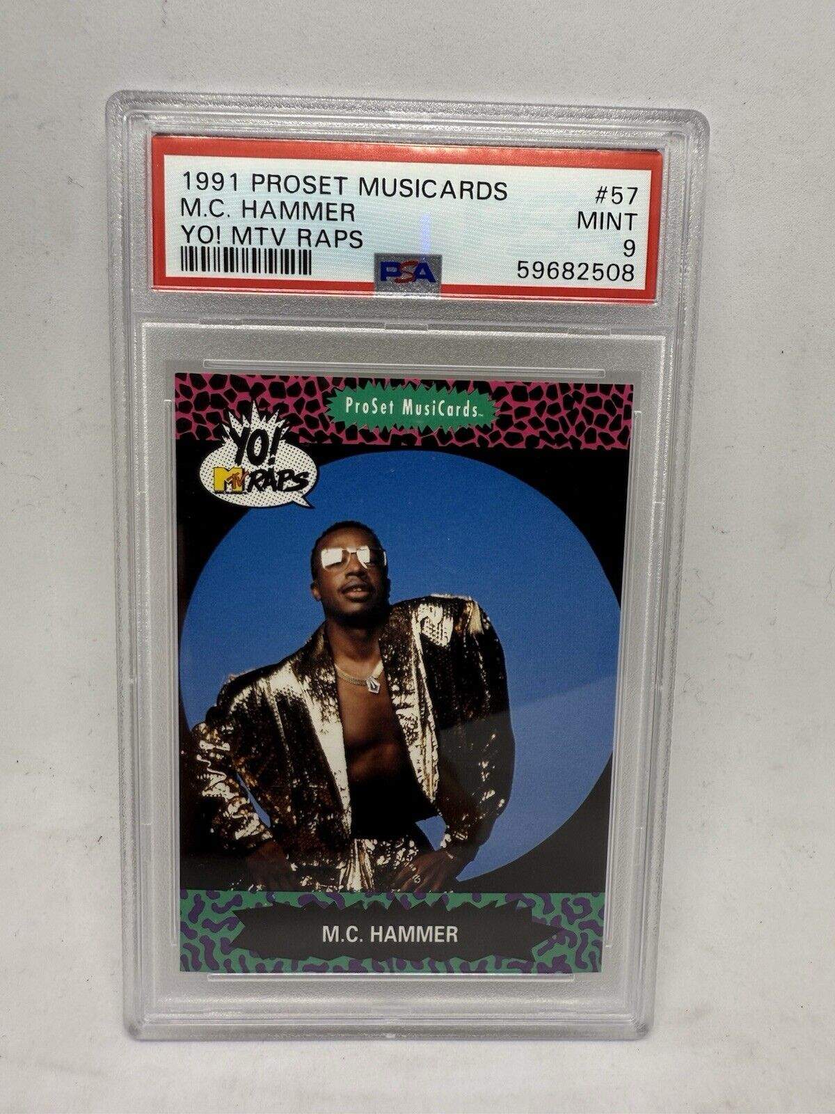 1991 Proset YO! MTV Raps MC Hammer J PSA 9 Musicards #57 Card NEW Case LOW Pop