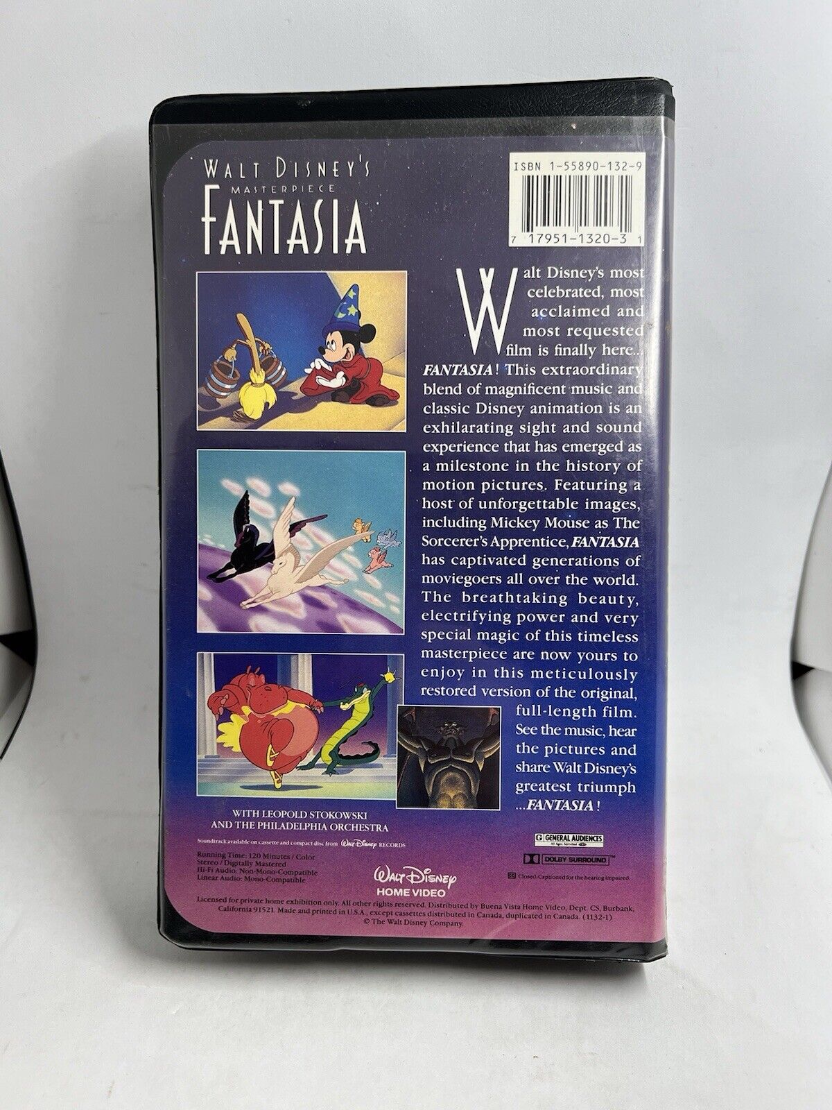 Walt Disney's Masterpiece Fantasia (VHS, 1991) Excellent Condition.  