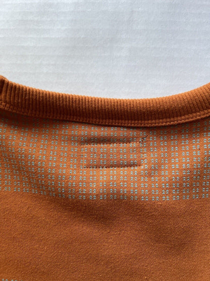 Brixton Sweatshirt Men L Orange Pullover Long Sleeve Round Neck Recycled Cotton