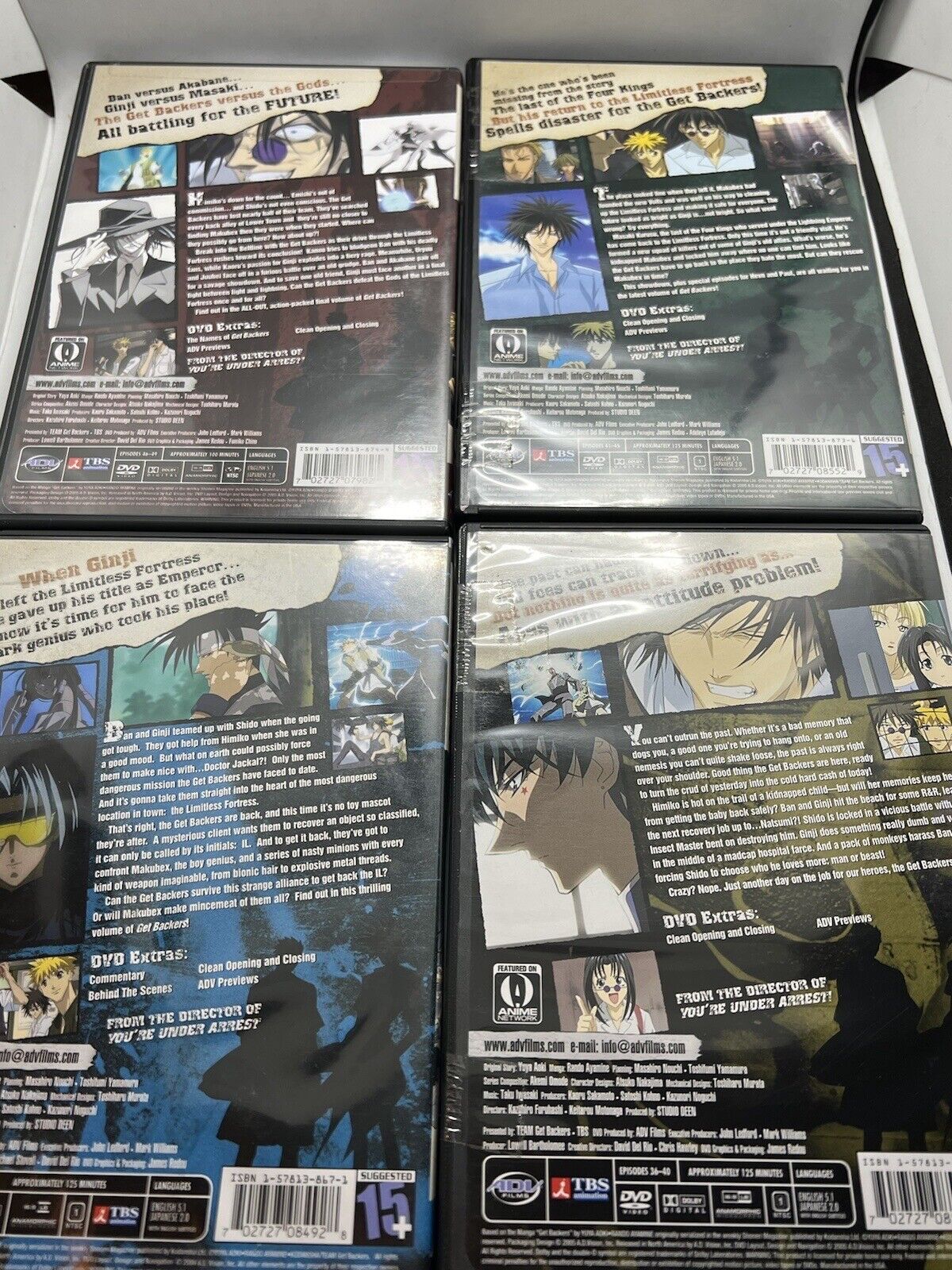 Get Backers Anime 2006. Lot Bundle Of 4.  Volume 3,8,9,10. Used! Manga.