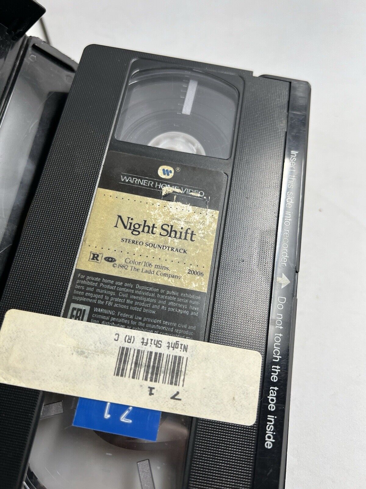 NIGHT SHIFT WARNER HOME VIDEO Clamshell VHS MICHAEL Keaton Tested Vintage Film