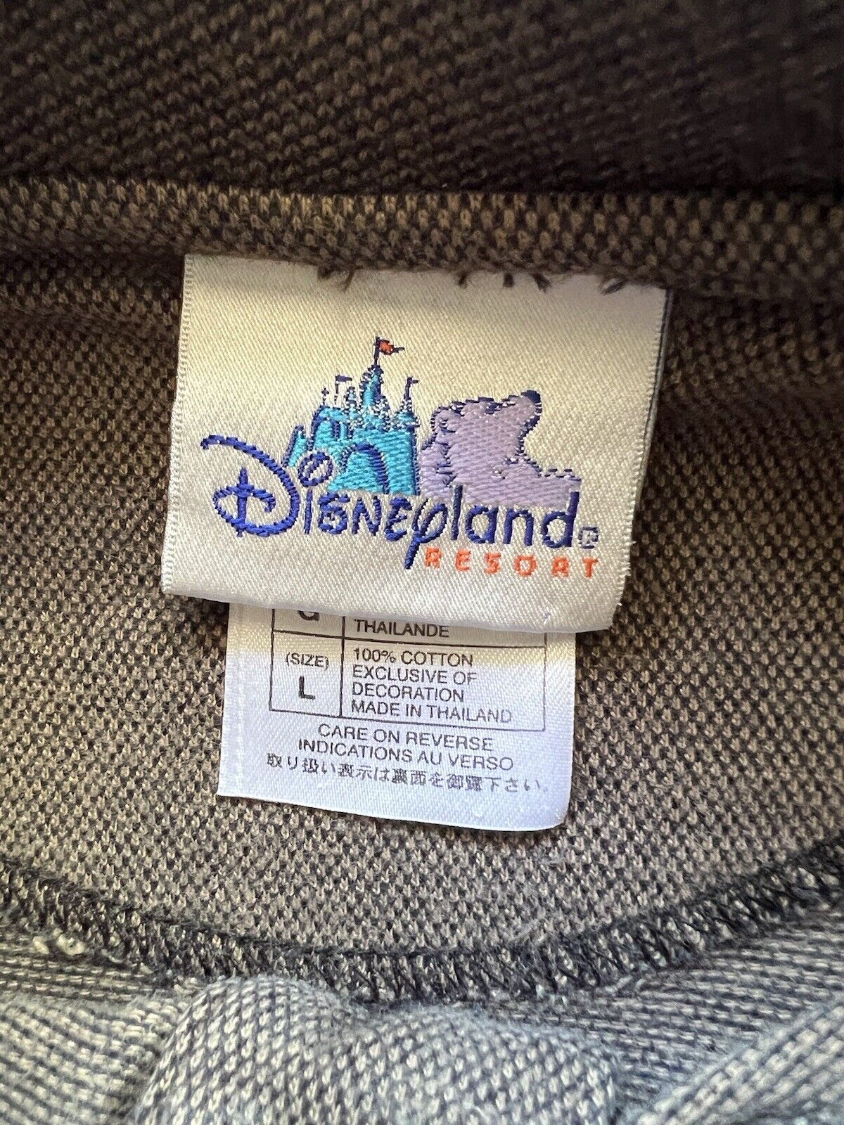 Disneyland Resort Polo Shirt Sz Large Mens Embroidered Mickey Mouse, Brown Gold