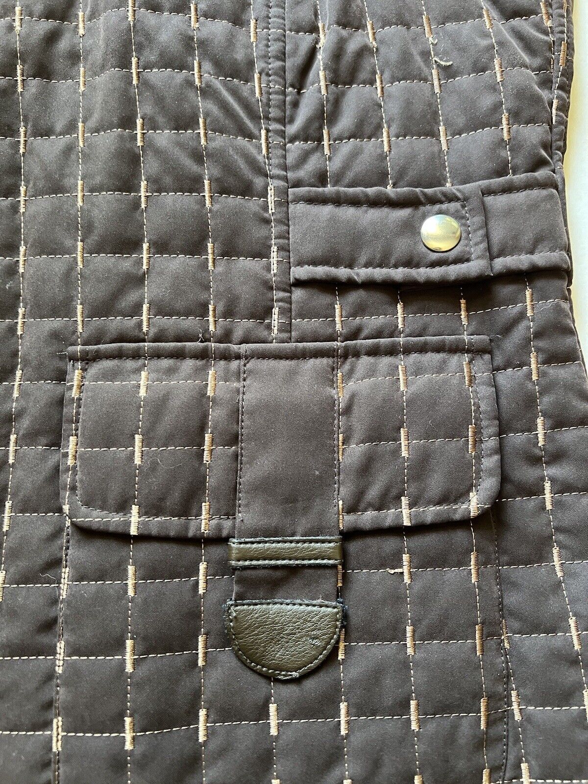 Harvè Benard Quilted Lightweight Brown Soft Smooth Vest, Women's Medium Pockets