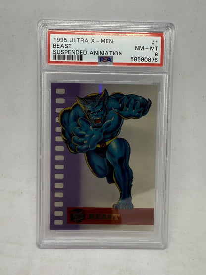 1995 Fleer Marvel X-Men Toy Biz BEAST PSA 8 Suspended Animation Promo Card