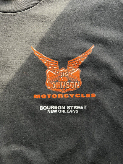 Big Johnson Motorcycles Biker Shirt. Bourbon St. New Orleans. Adult. Black