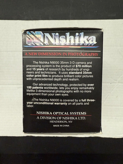 Nishika N9000 3D Quadra Lens System 35mm 3 D Camera Complete New Open Box