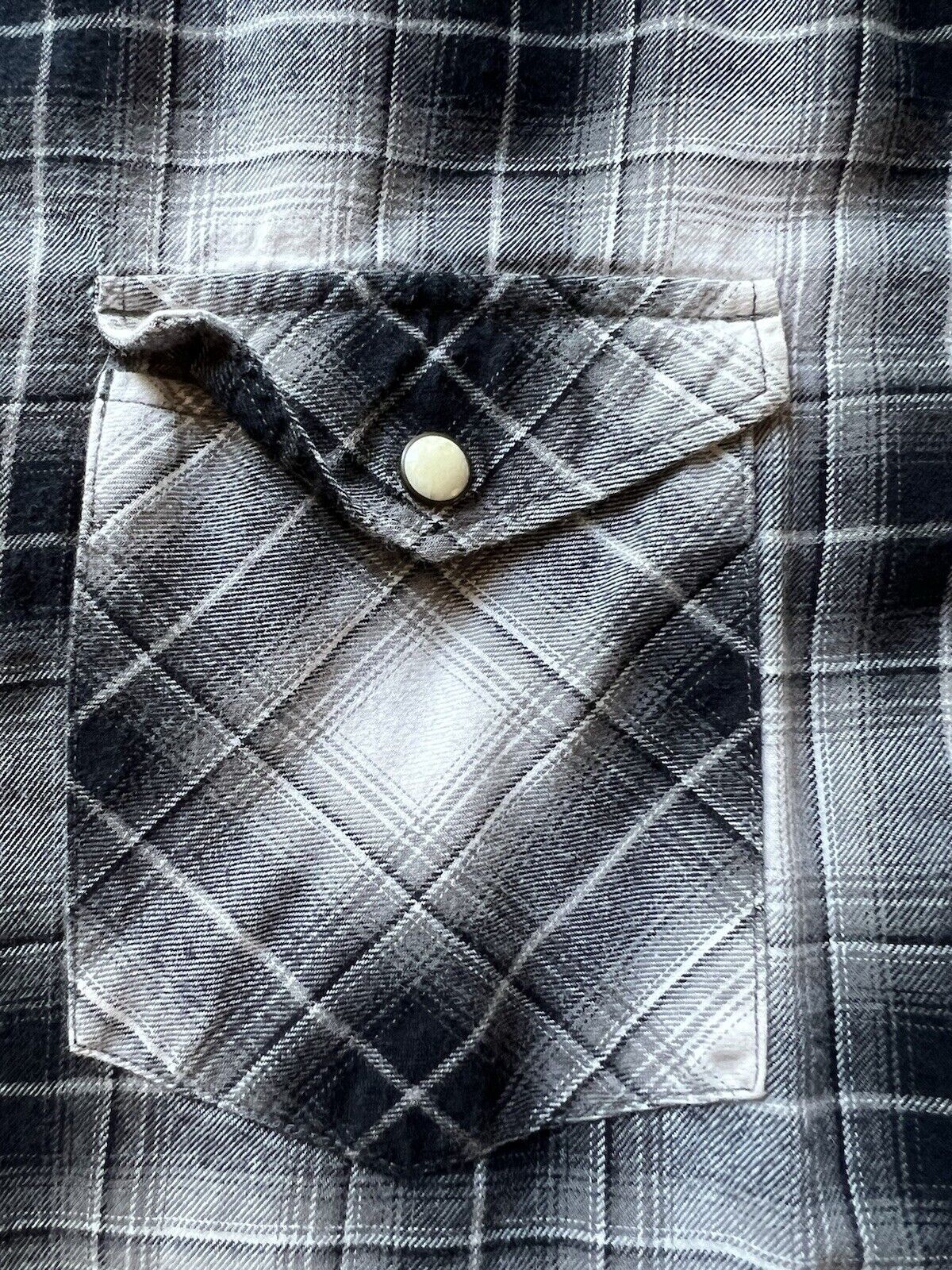 All Saints Shirt Men Medium Black Plaid Pearl Snap Flannel Cowboy Western Flanel