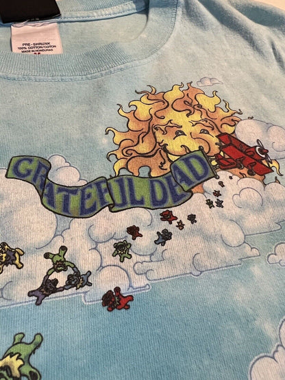 Hard Tag Vintage 2000 Liquid Blue Grateful Dead Parachute Bears Medium Skydive