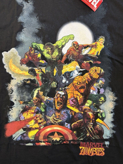 NWT 2007 MAD ENGINE Marvel Zombie Avengers Shirt MENS Zombie Superhero Crewneck