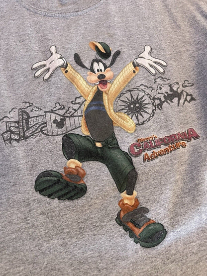 Disney California Adventure Y2K Goofy Kids Tshirt Crewneck Medium Gray