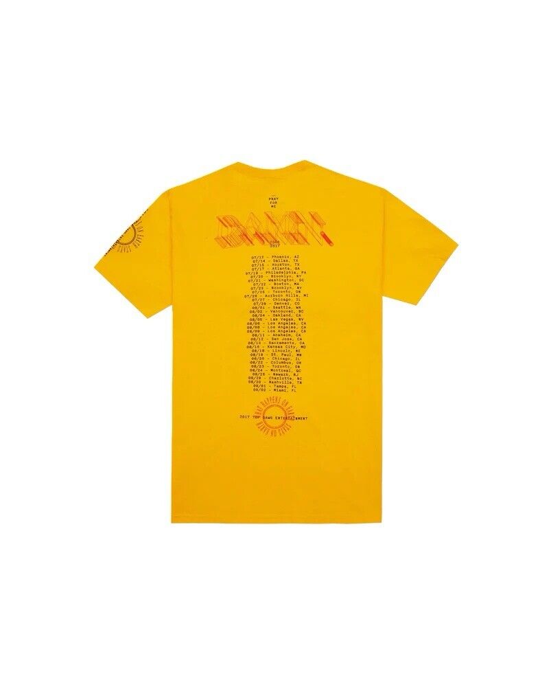 Kendrick Lamar DAMN 2017 Tour TDE Top Dawg Entertainment Yellow T Shirt Men’s L