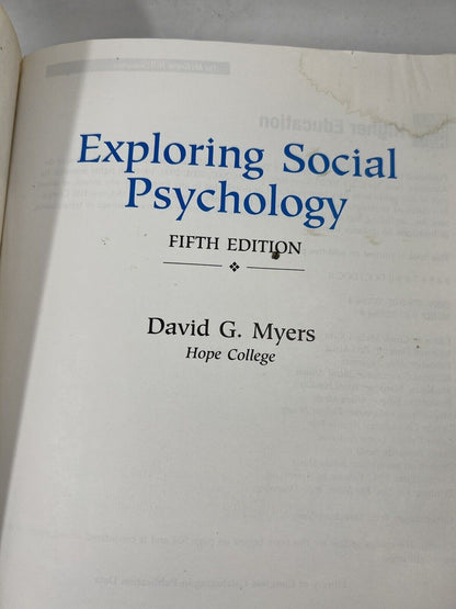 Exploring Social Psychology - 0073370649, paperback, David Myers, new