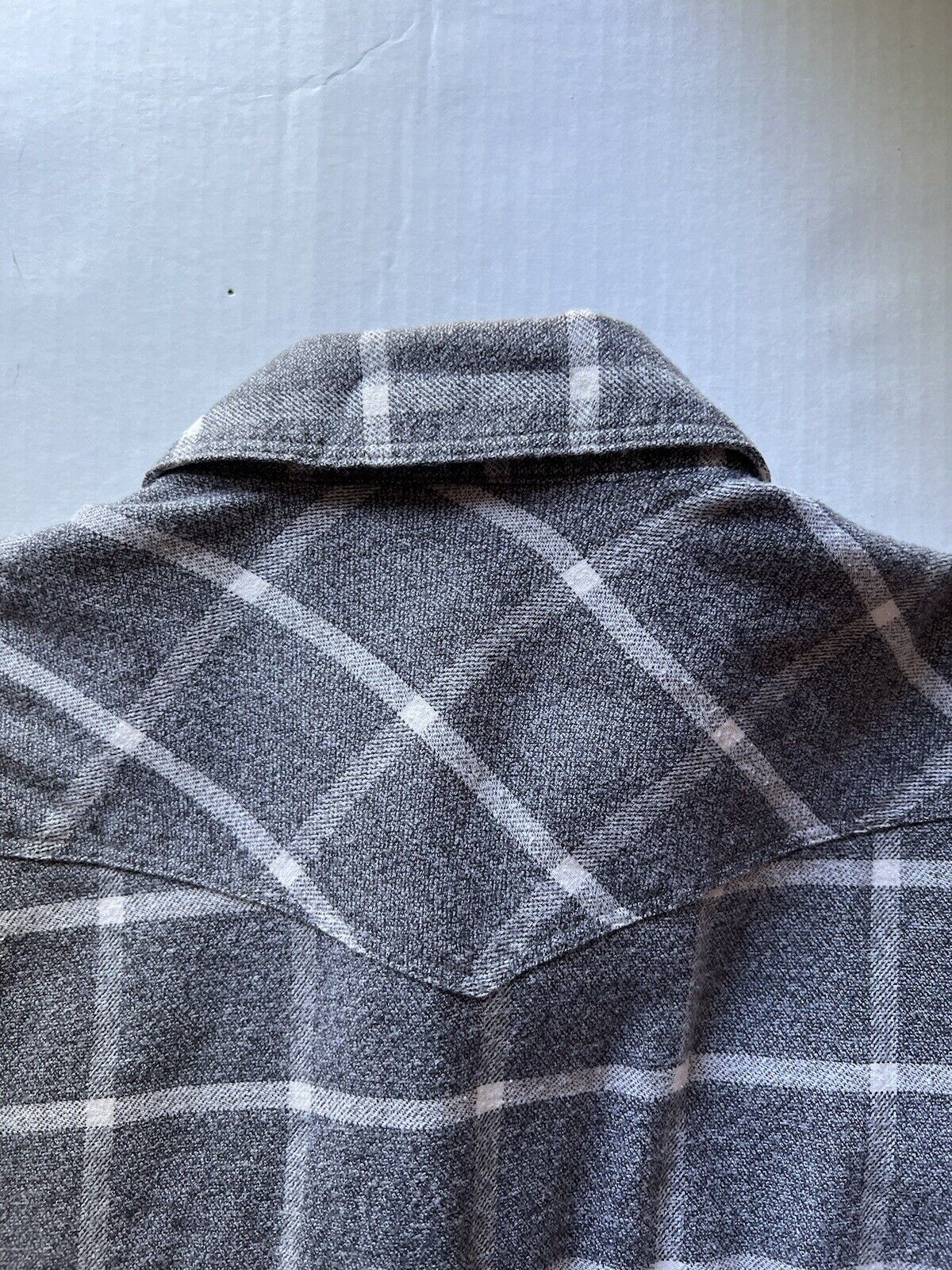 Lucky Brand Shirt Mens Large Grey Plaid Flannel Pearl Snap Saturday Stretch