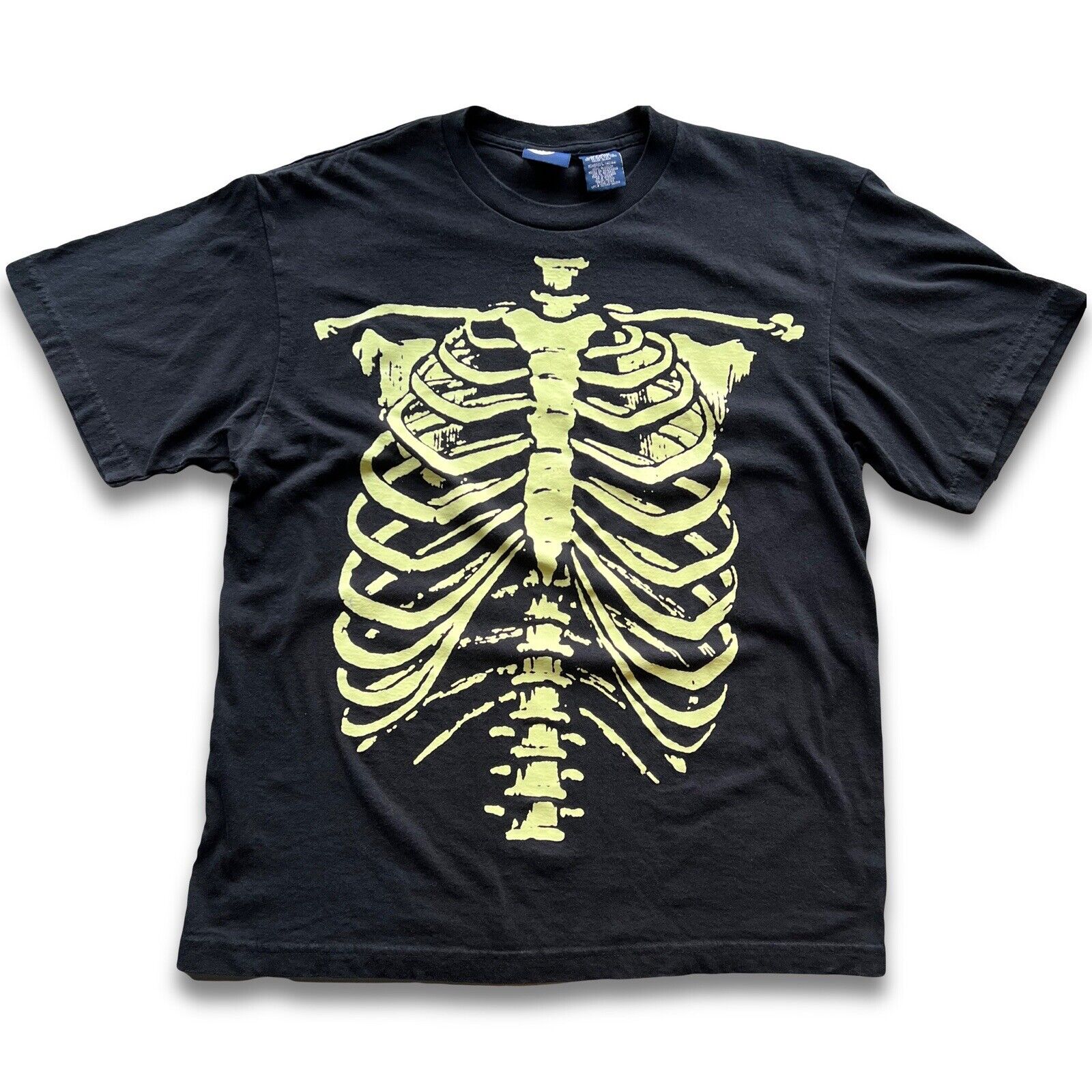 Y2K Clean Halloween Town Skeleton T-shirt Bones Glow In The Dark Ribcage Horror