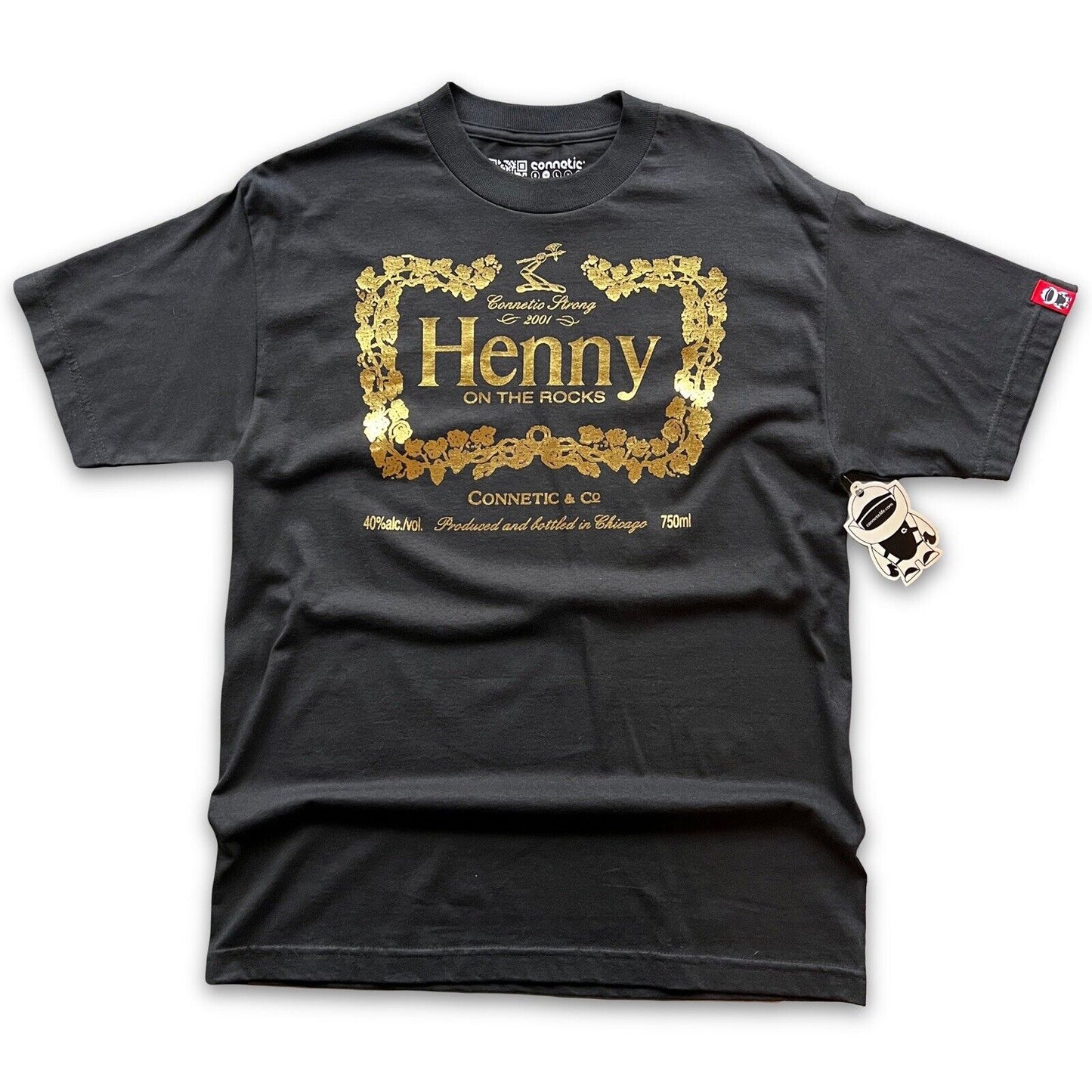 Connetic & Co Henny On the Rocks Gold Foil Print Tee SF Oakland Bay AreaCognac