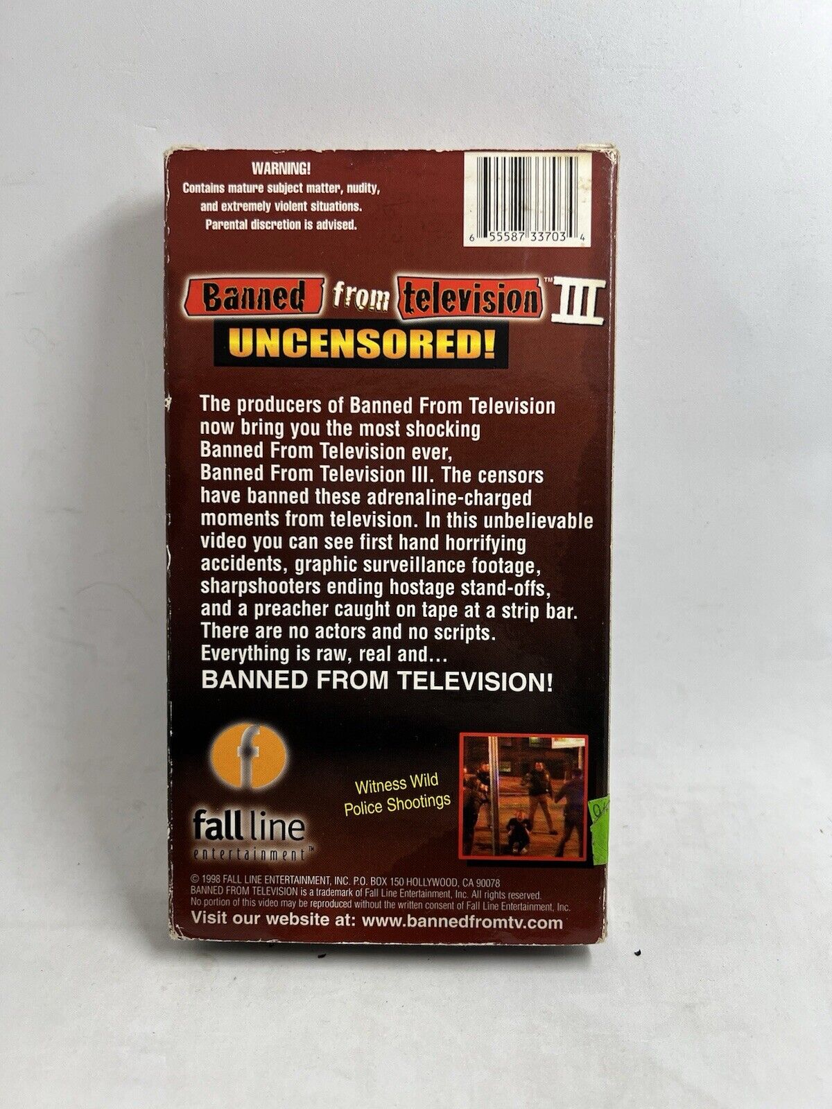 BANNED FROM TELEVISION 3 VHS Tape 1998 Caught on Camera Not Rated RARE Adult