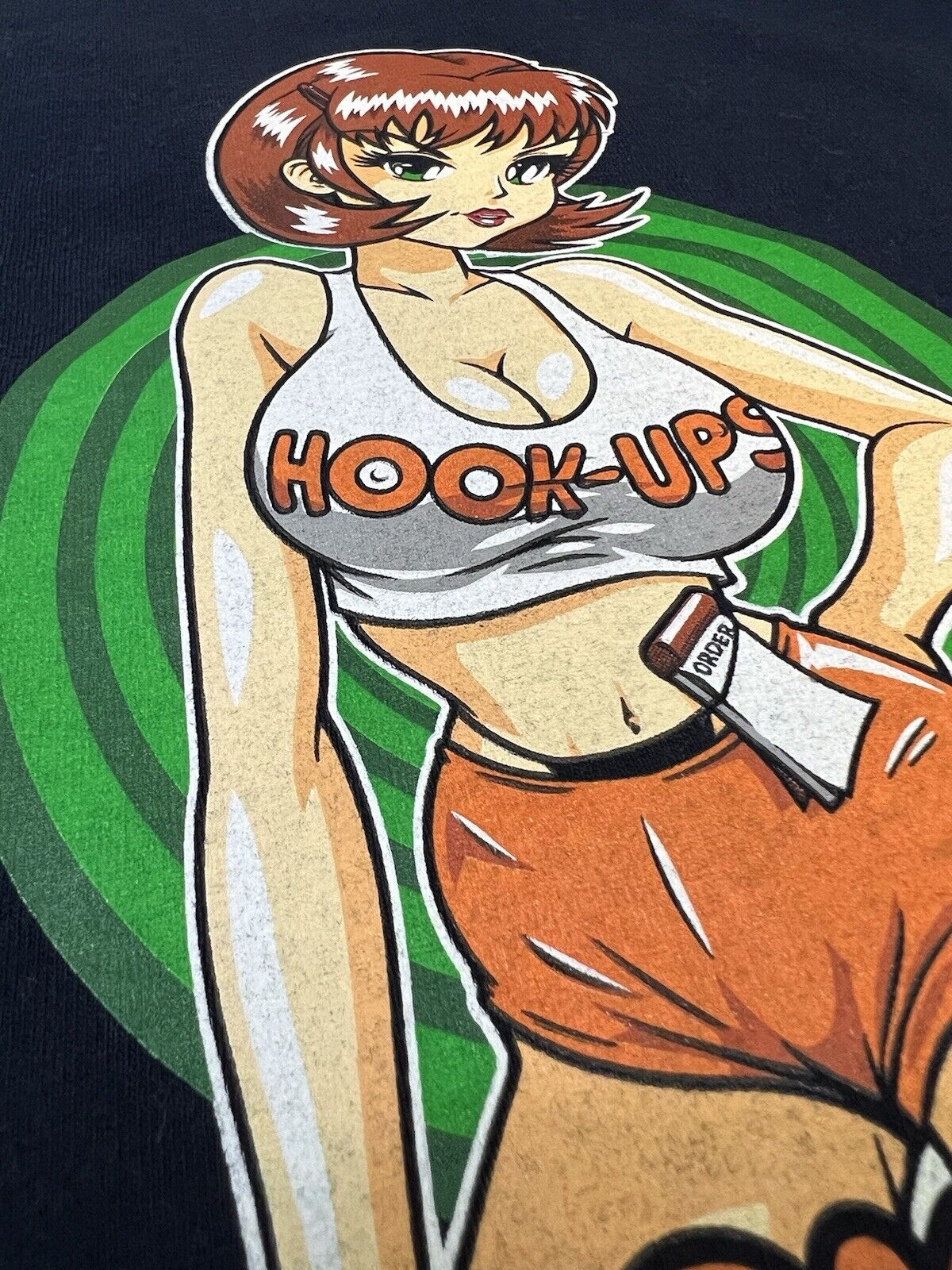 RARE Color 90 Hook-ups Skateboard T-shirt Mens Anime Miami Hooters SIZE M Blue