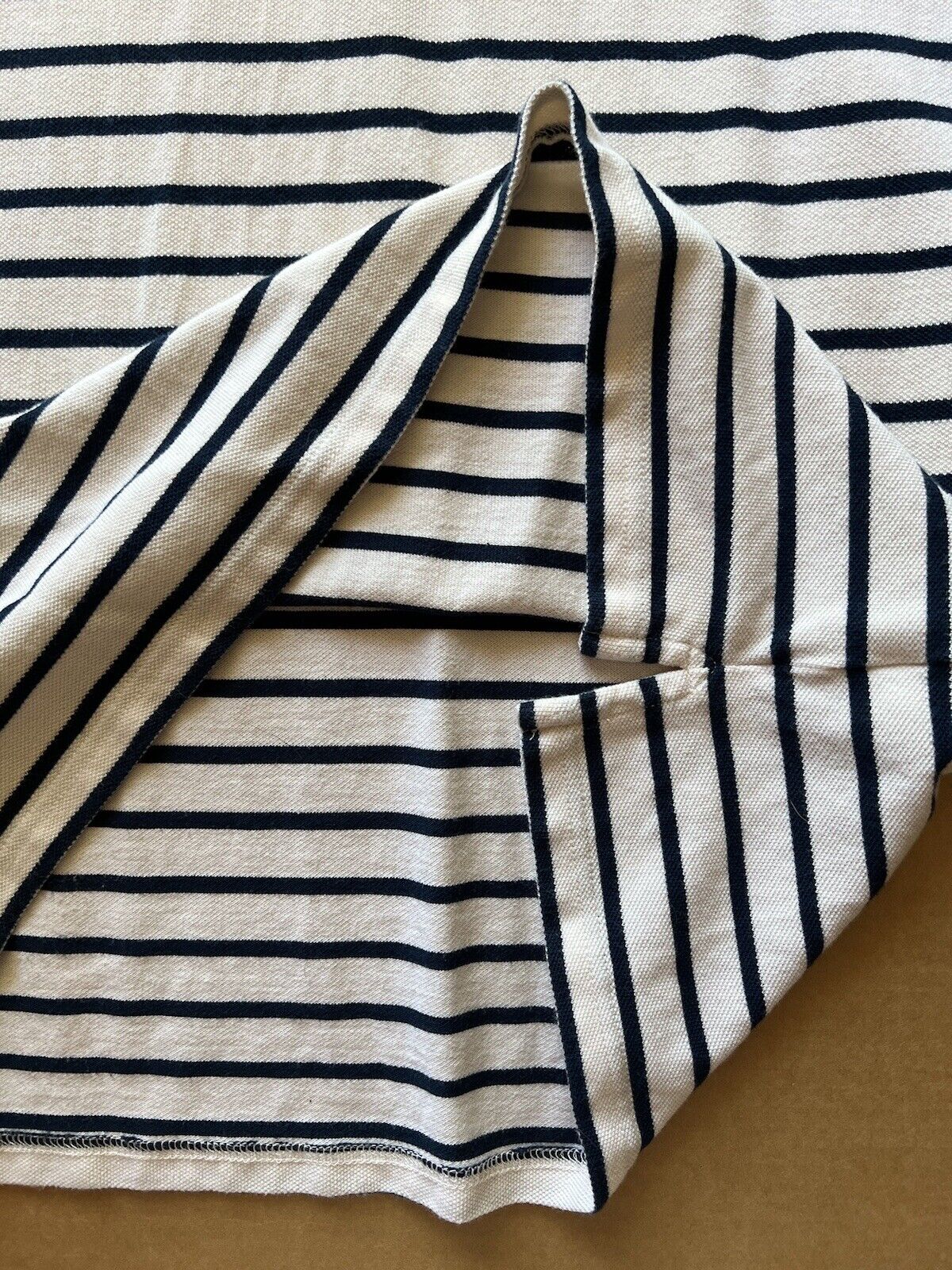 J. Crew Stripe Pique Polo, Mens size Large White And Blue. Clean. Summer Shirt