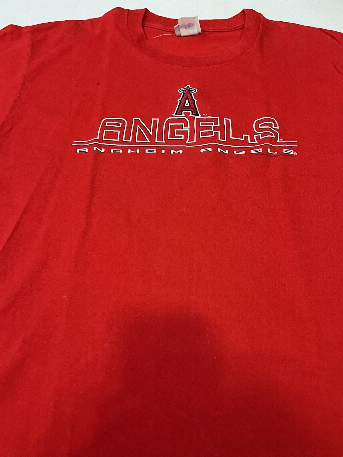 Vintage Anaheim Angels Shirt Mens Embroidered Red Lee Sport MLB Baseball 2002