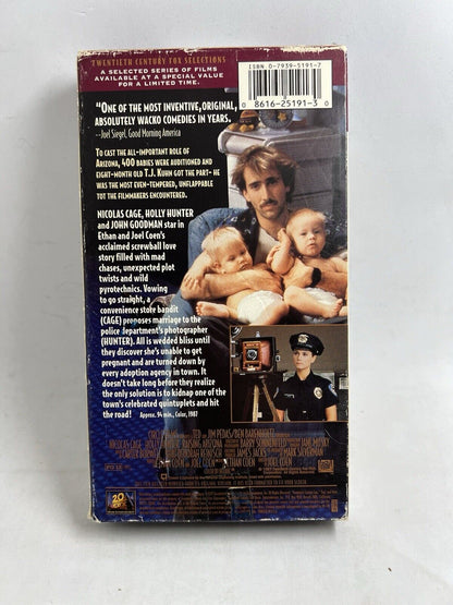 Raising Arizona (VHS 1996 Selections Series) Nicolas Cage Holly Hunter 90’s Film