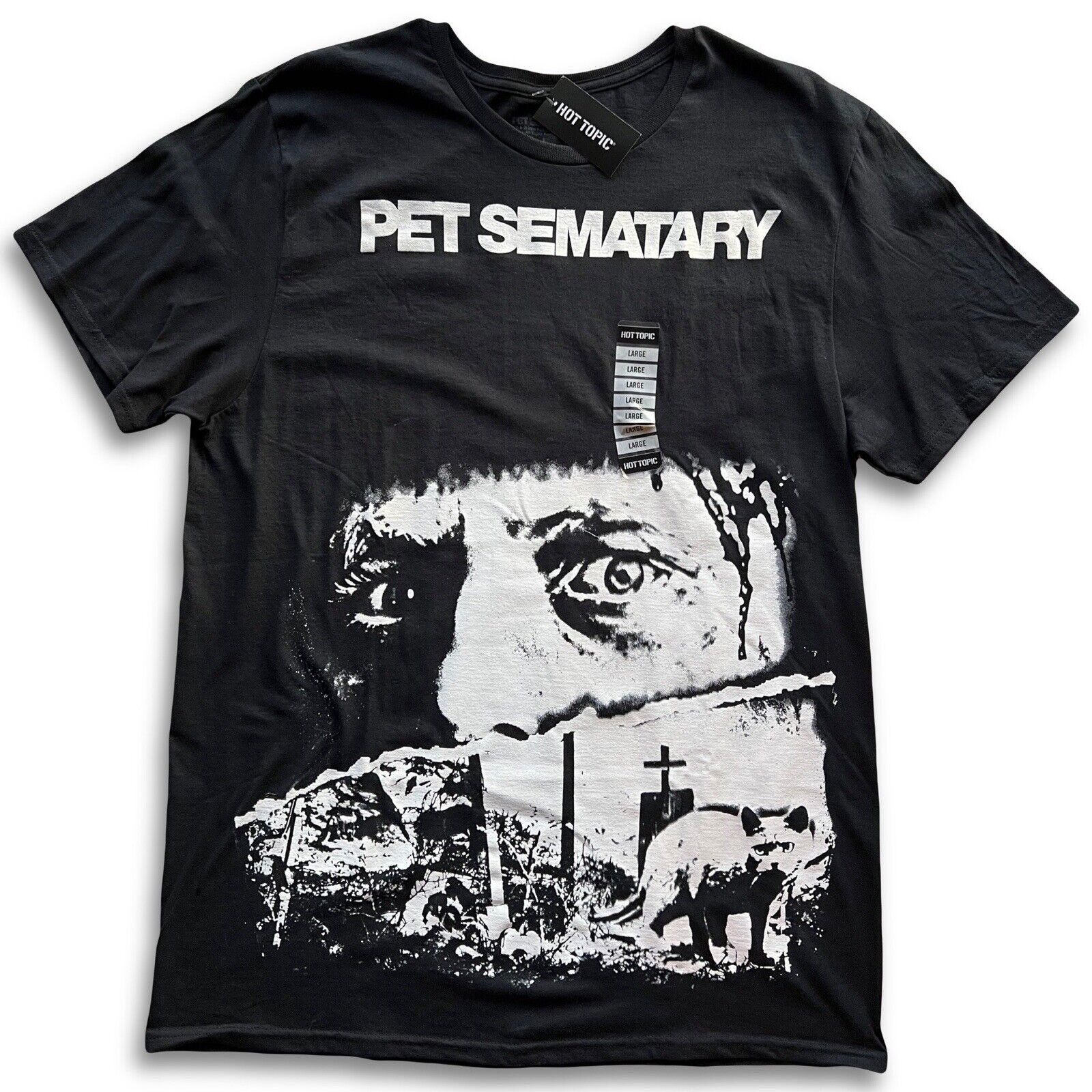 2019 Pet Sematary  NWT Hot Topic. Stephen King Large Graphic Black Cotton TShirt