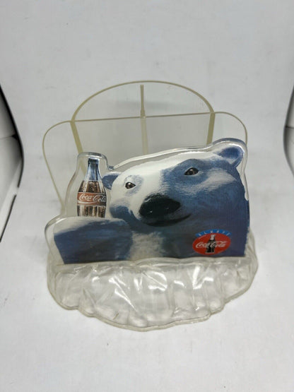 Vintage 1994 Coca-Cola Napkin / Straw Holder Dispenser Clear 90’s Retro- Coke