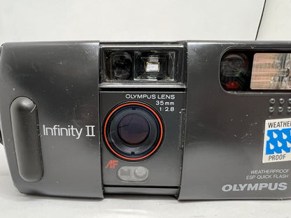 OLYMPUS INFINITY II 2 Camera 35MM 1:2.8 WEATHER PROOF CLEAN With Manual