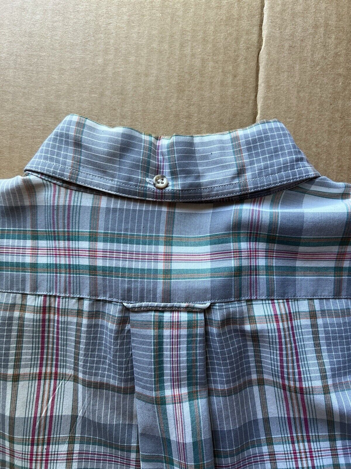 Gant Vintage Hugger Foxhound Plaid Grey Light Mens Button Up Shirt Large