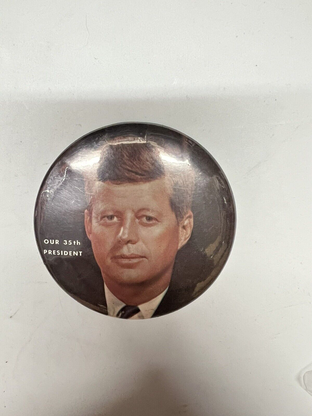 JOHN F. KENNEDY JFK 3.5" Our 35th President campaign pinback button political