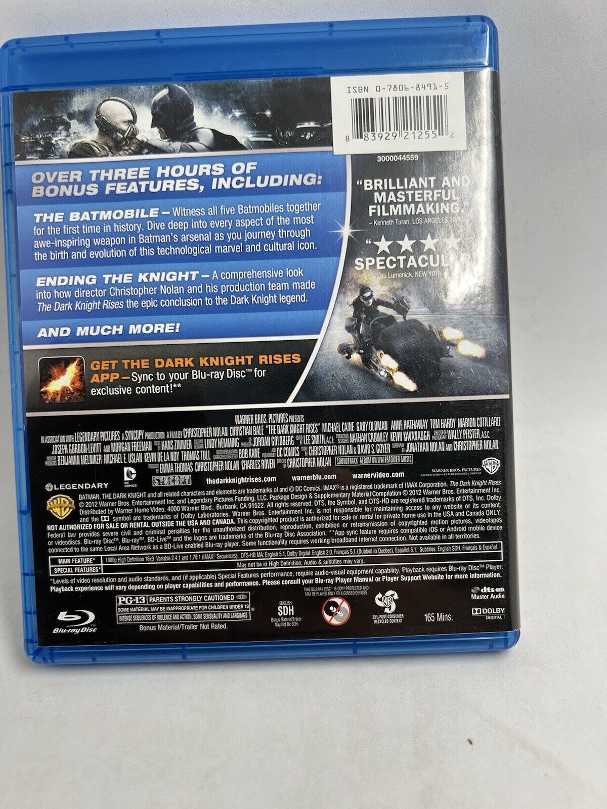 The Dark Knight Rises | 2008 | [Blu-ray] - DVD Combo Clean Tested And Working