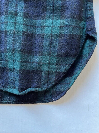 Vintage Pendleton Flannel Shirt Mens Blue Green Wool Plaid Small USA