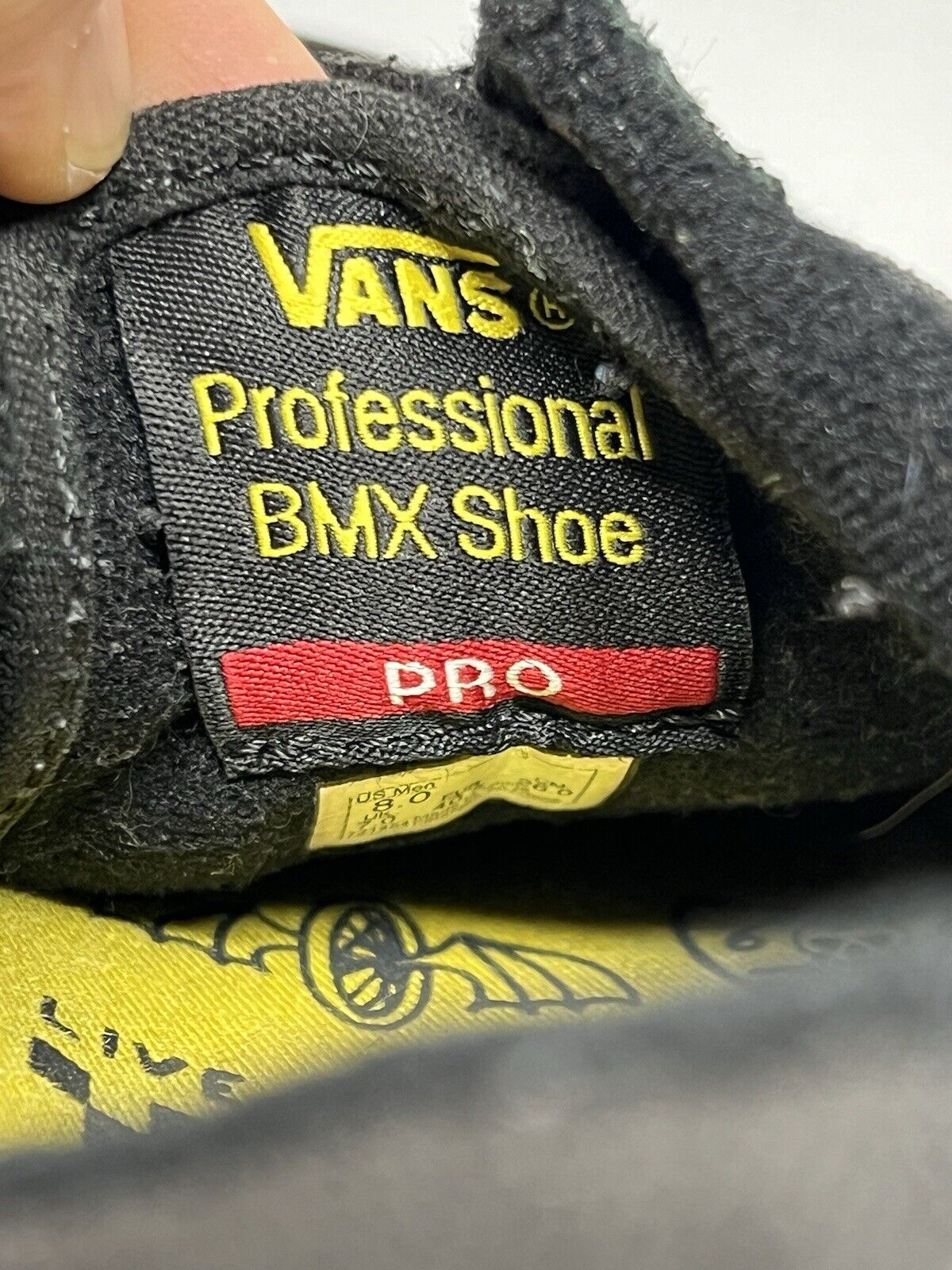 Vans Old Skool Pro BMX Larry Edgar Black & Yellow Shoes Lightning Bolts Mens 8