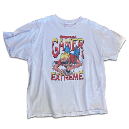 Vintage VTG COMP USA Gamer Extreme VIDEO GAME Shirt XL Retro White T-Shirt