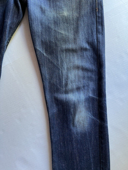 Rare Distressed Naked and Famous Weird Guy 13.5oz Indigo Denim Cotton 01x173 32