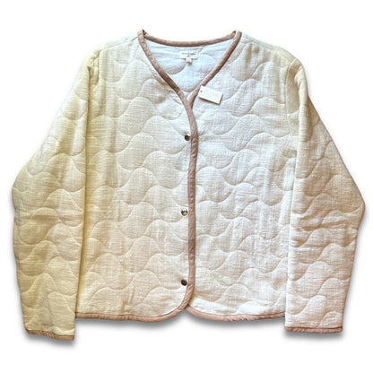 World Market Cream Quilted Button Up Jacket Womens One Size. Fall Collection.