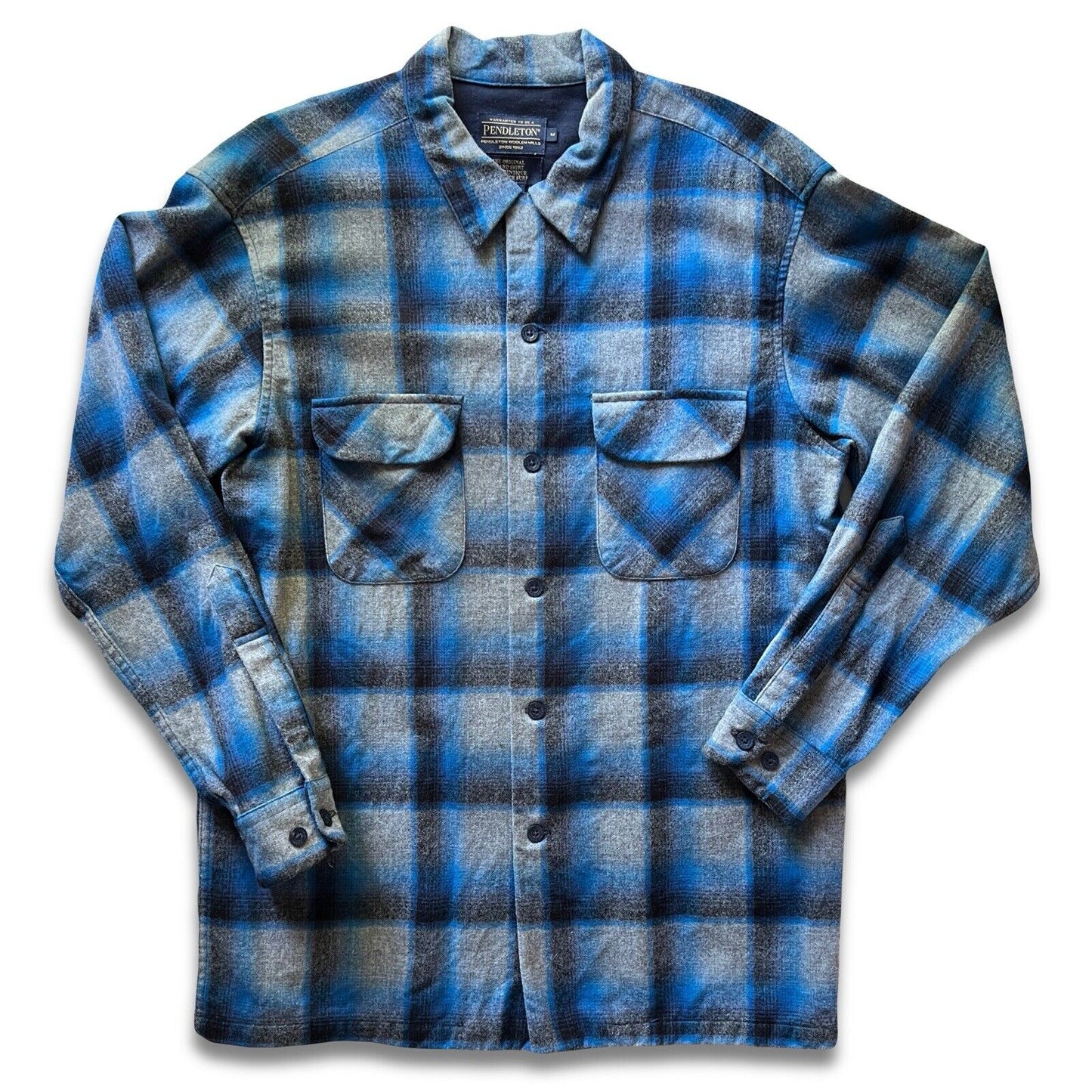 Pendleton The Original Board Shirt Mens Medium USA Virgin Wool Plaid Button Down