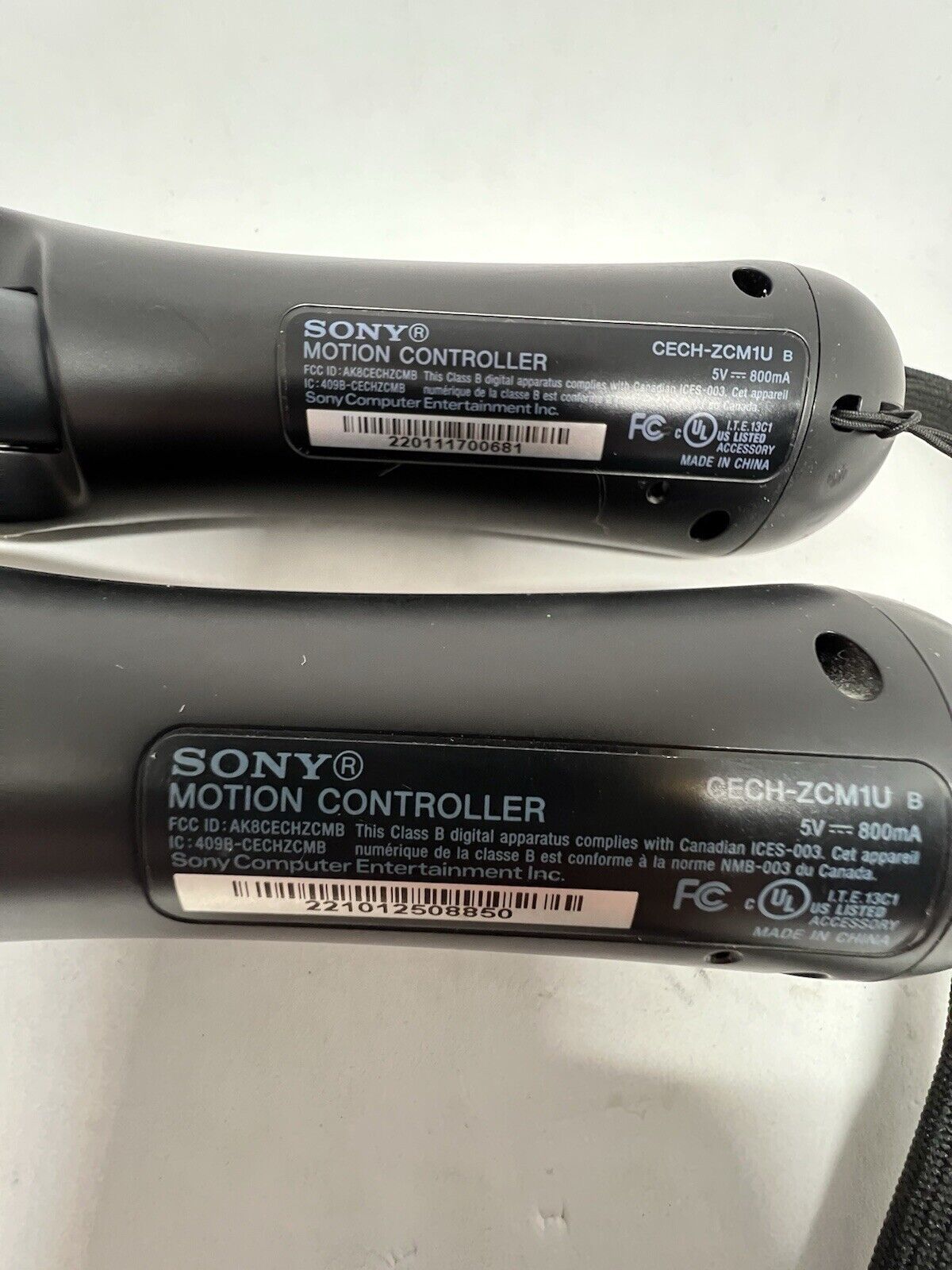 2 Set Pair Of Sony PlayStation Move Motion Controllers - TESTED (CECH-ZCM1U)